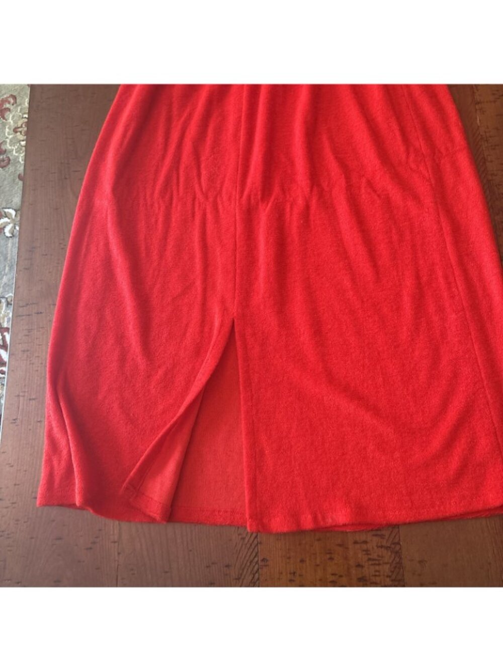 Vintage Red Terry cloth Dress Sundress Yellow Trim Size Large NOS 1970’s Runs Sm - Picture 8 of 8